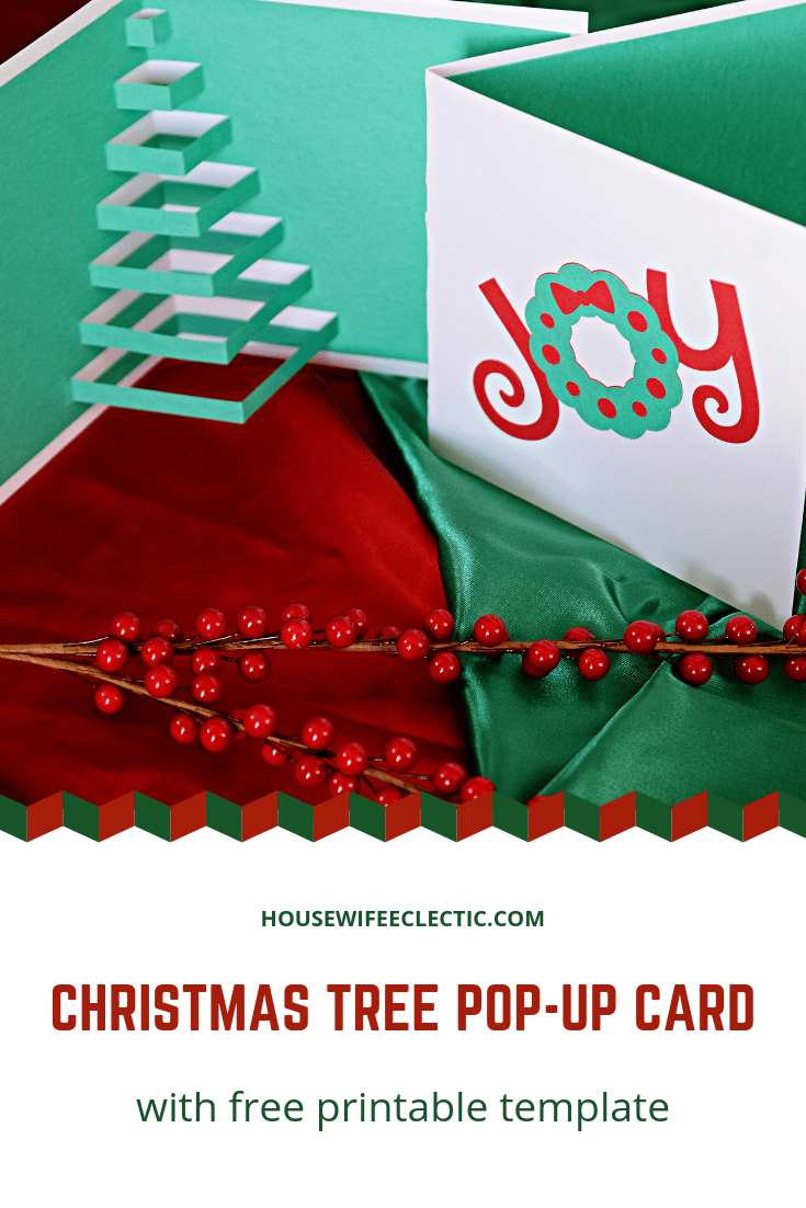 homemade pop-up christmas tree card (with free printable template